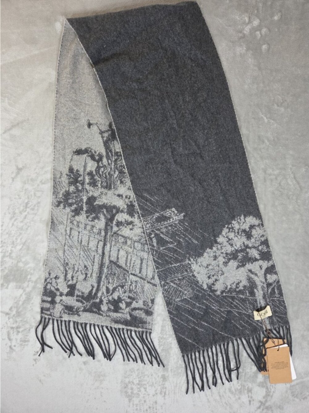 Mongolian brand "Gobi" Cashmere Scarf Unisex Color Grey Size 170x30cm